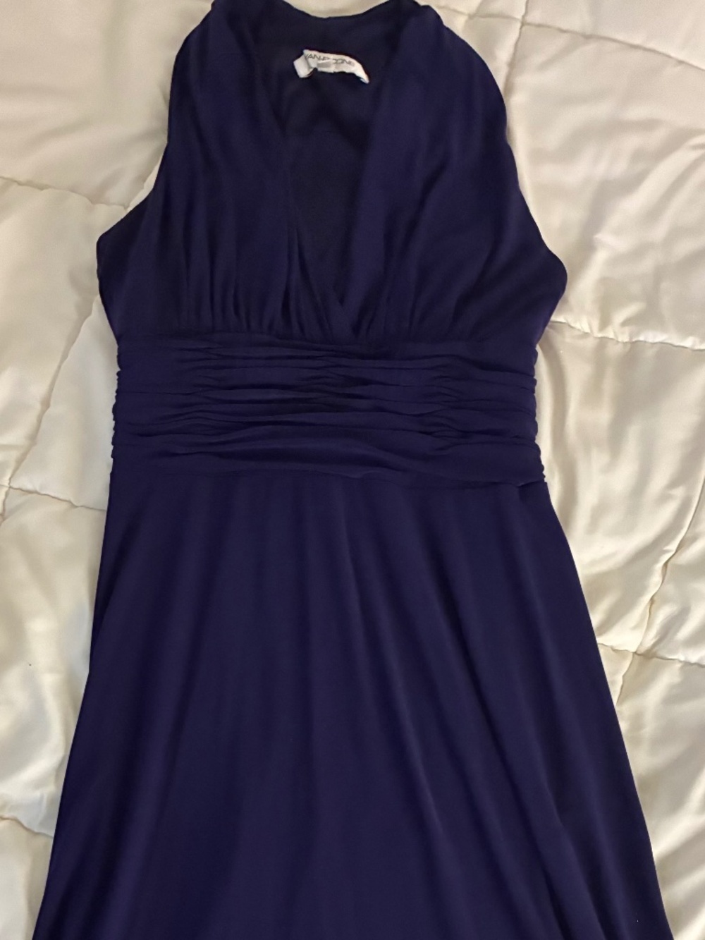 Evan Picone purple ruched sleeveless midi dress. Size 4. EUC. Party, formal.